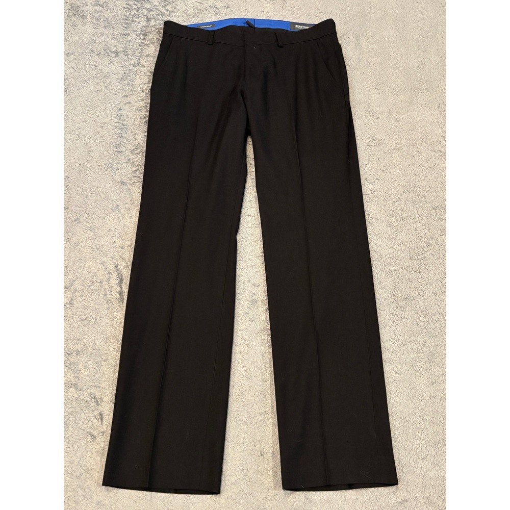 Kenneth Cole Reaction Techni-Cole Mens Dress Pants Black 30W 30L Stretch
